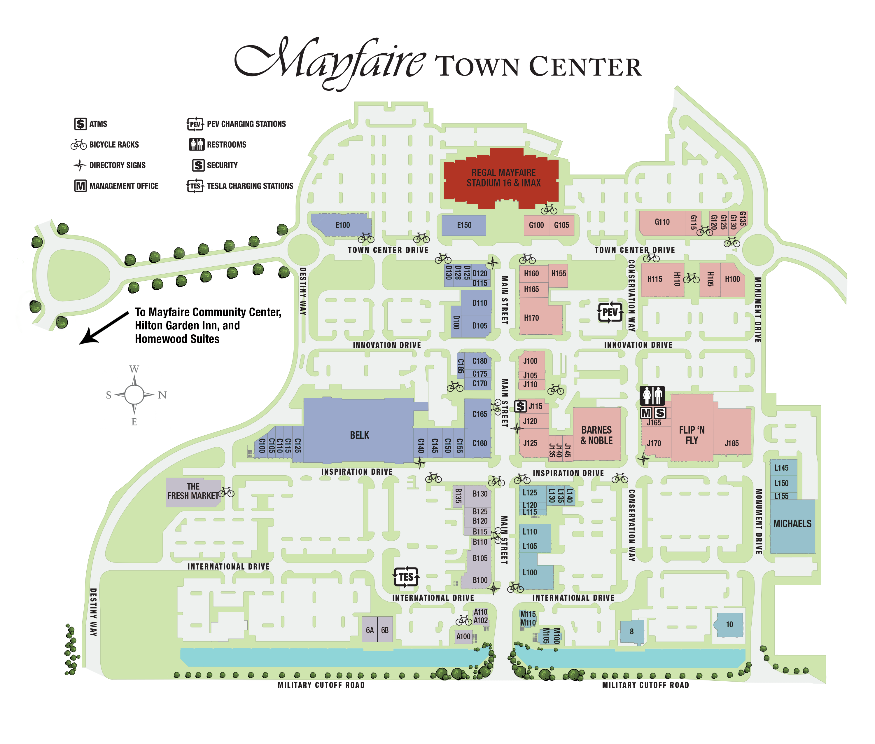 Mayfaire Town Center directory map